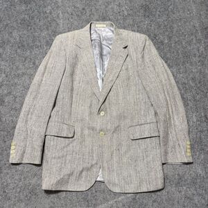 Vtg Yorkshire Square Textured Tweed Sport Coat Blazer Jacket Mens 40R Gray